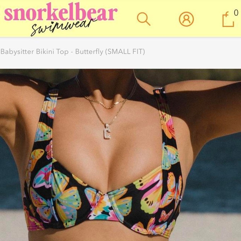 Snorkelbear SNRKLBR Swimwear Underwire Babysitter Bikini Top size Small EUC